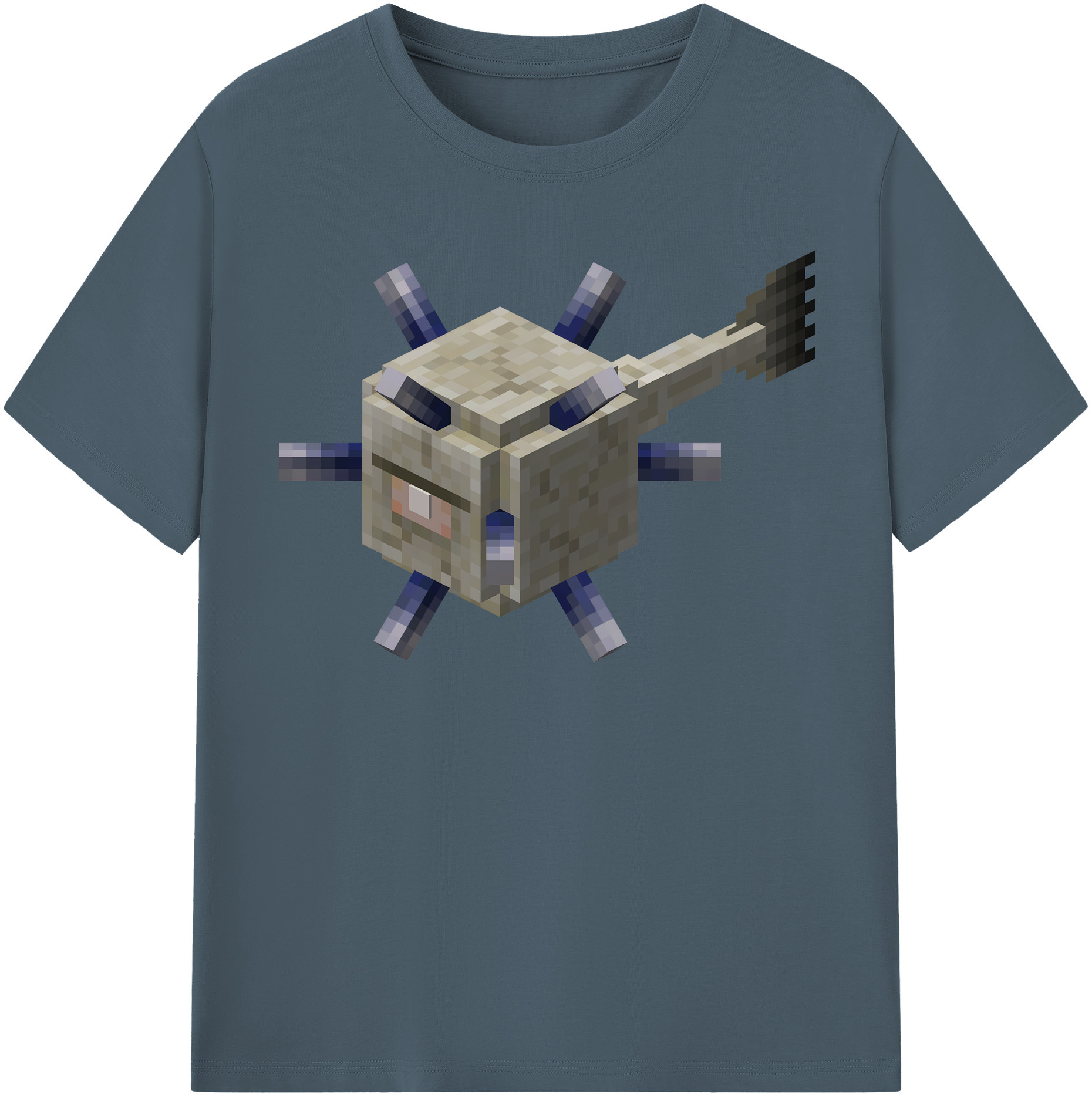 （画像用） マインクラフト ブロックの世界 Minecraft MC Block world 綿100％半袖Tシャツ（フロントプリント）